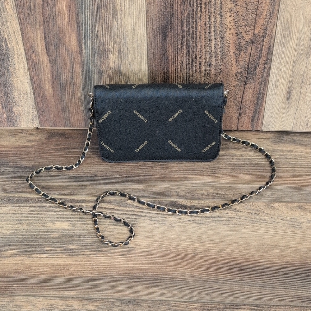 Bebe Mini Monogram Canvas Black Designer Crossbody Bag - Picture 2 of 7